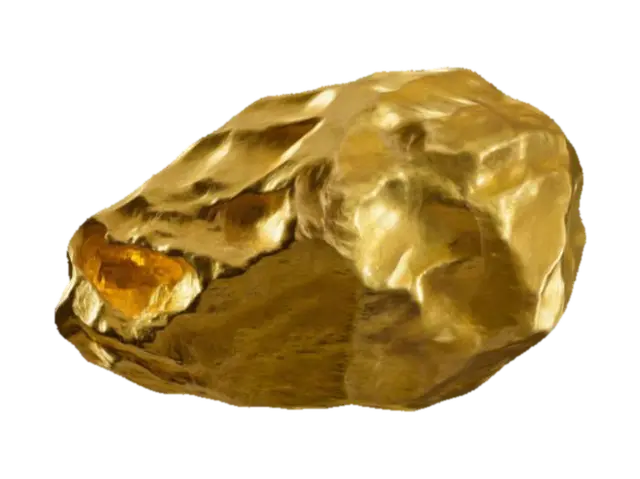 a gold nugget - Realism 3D model, vytvořený pomocí AI