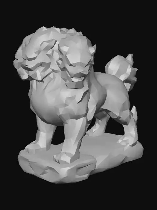 3D model for Three-Headed Guardian Lion Statue