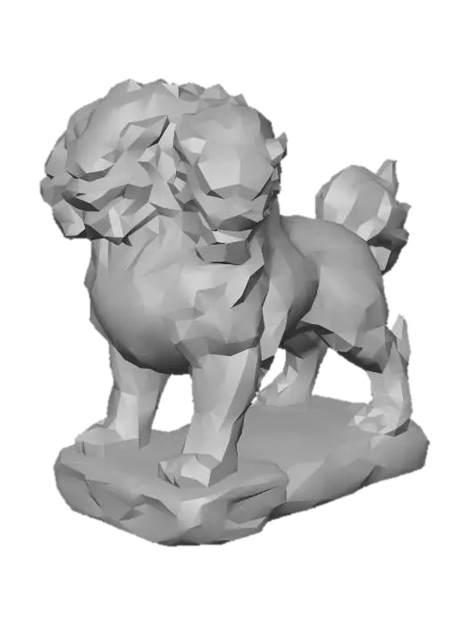 3D model for Three-Headed Guardian Lion Statue