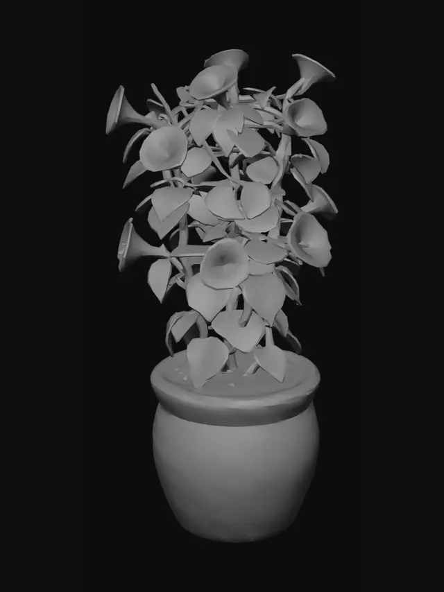 3D model for 鉢植えの朝顔