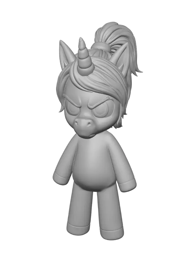 3D model for Angry Rainbow Unicorn