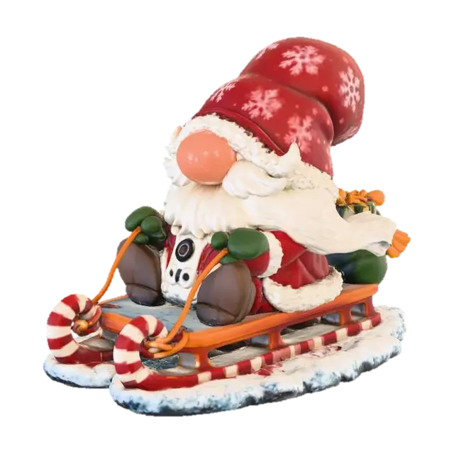 Santa Gnome on a Sled - Chrismas 3D model, vytvořený pomocí AI