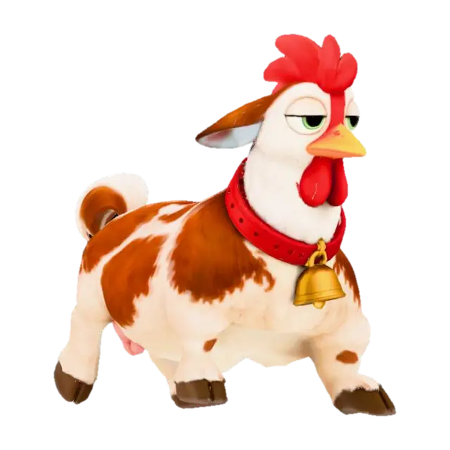 Chicken cow 3D model, vytvořený pomocí AI