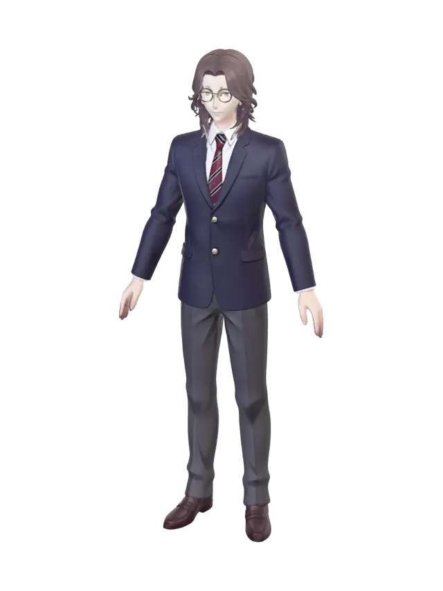 3D model for Anime Gentleman in a Navy Suit