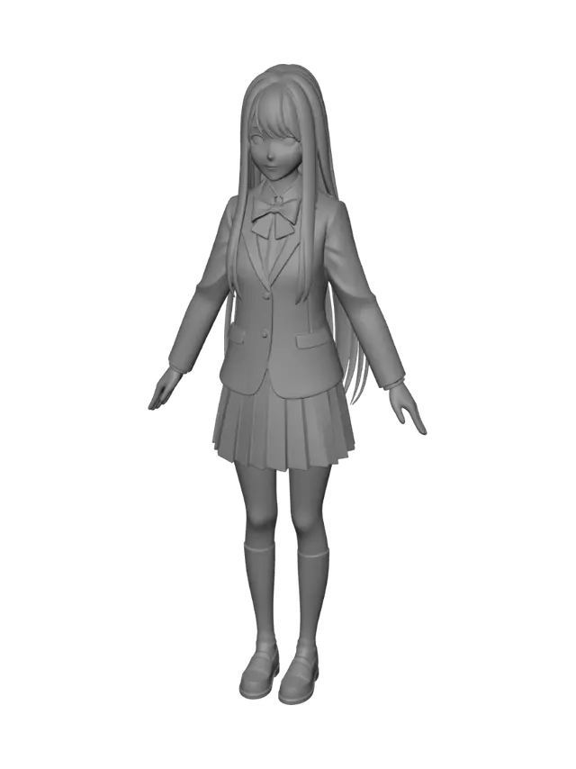 3D model for Schoolgirl in Uniform