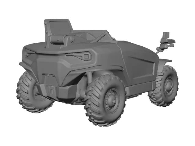 3D model for White UTV Rear View