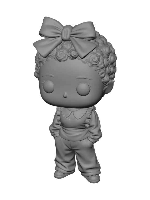 3D model for Red Bow Doll on Grass