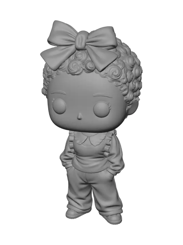 3D model for Red Bow Doll on Grass