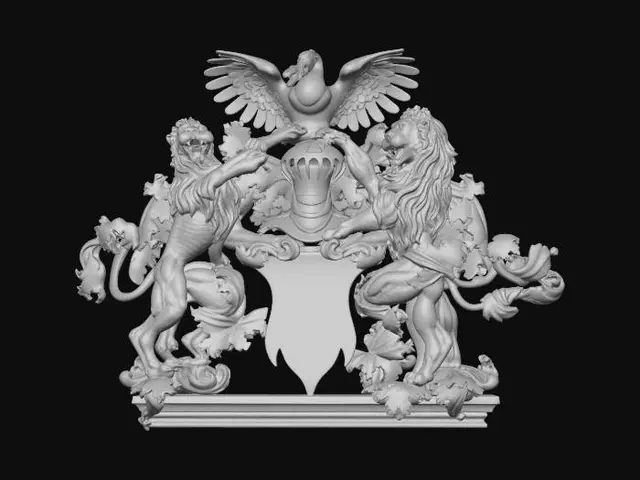3D model for Lions Supporting a Heraldic Crest