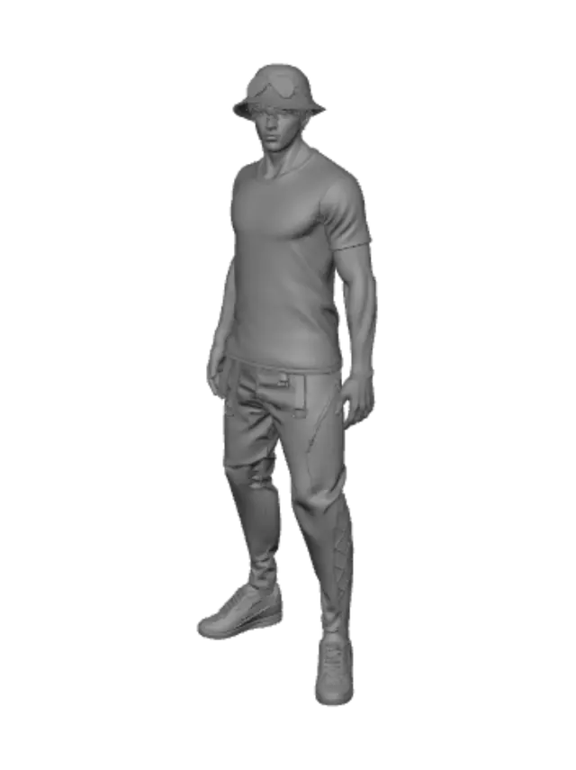 3D model for Masked Brazil Footballer in Neon Kit