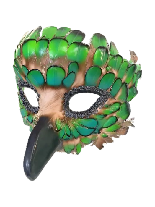 Emerald Plume Mask - Theater 3D model, vytvořený pomocí AI