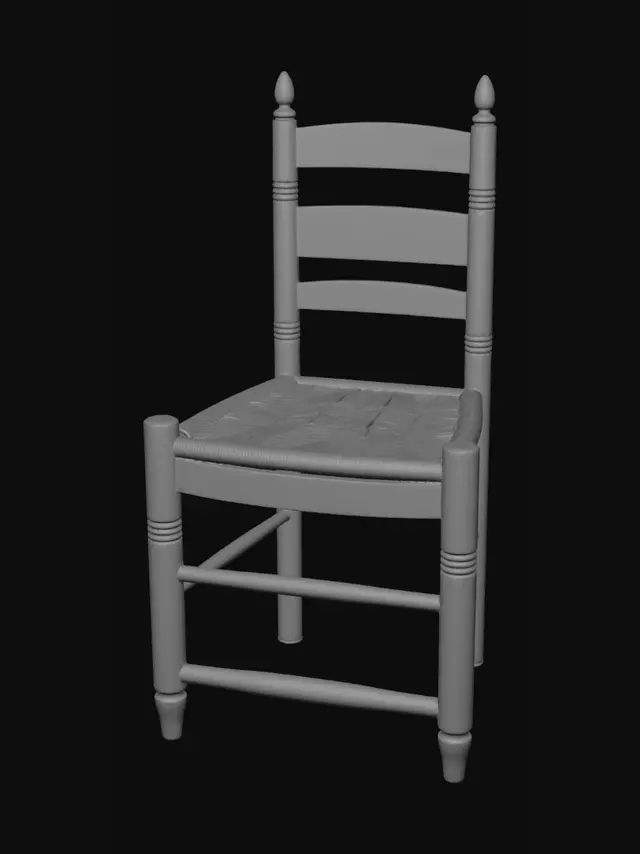 3D model for Floral Folk-Art Chair