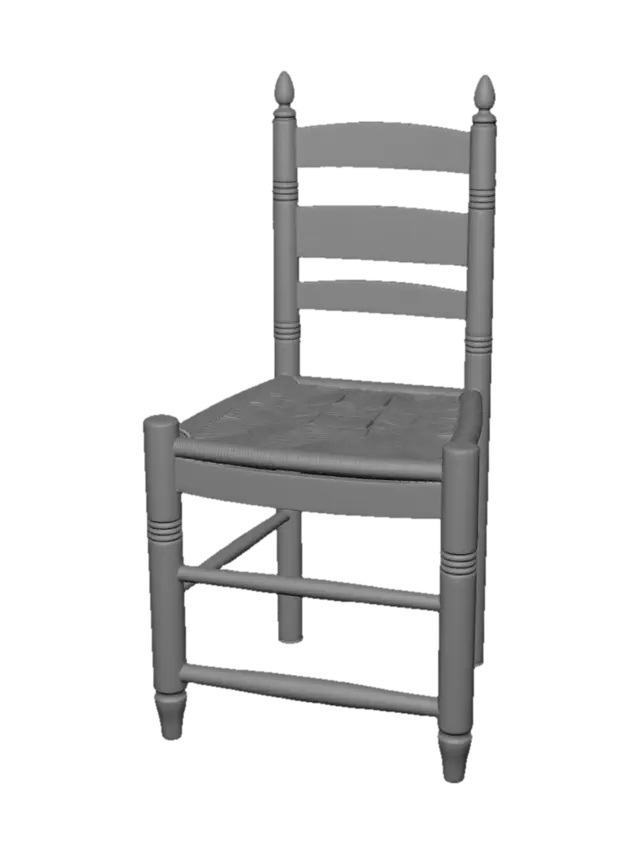 3D model for Floral Folk-Art Chair