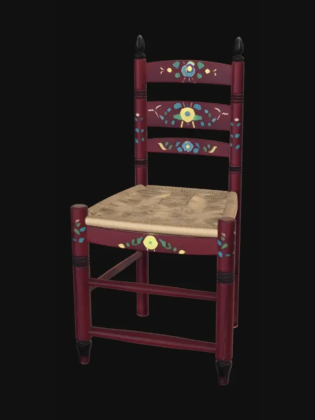 3D model for Floral Folk-Art Chair