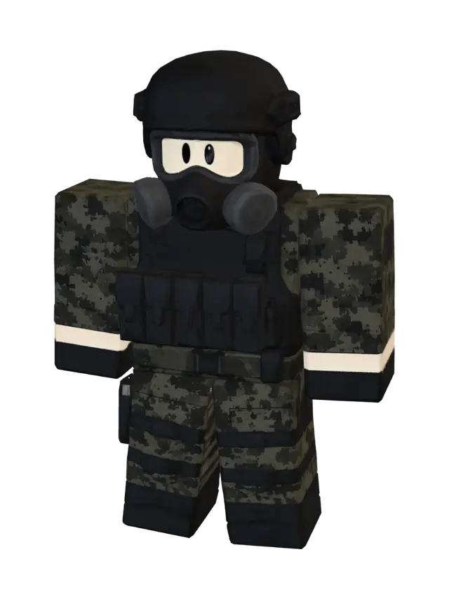 3D model for Gas Mask Soldier with Camouflage Gear