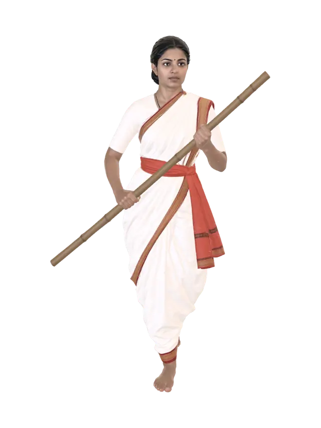 3D model for Bamboo Warrior in a White Sari