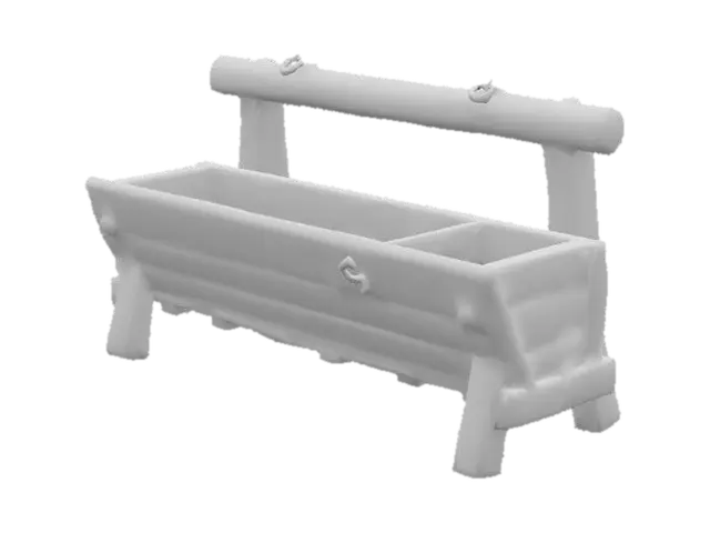 3D model for Wooden Trough