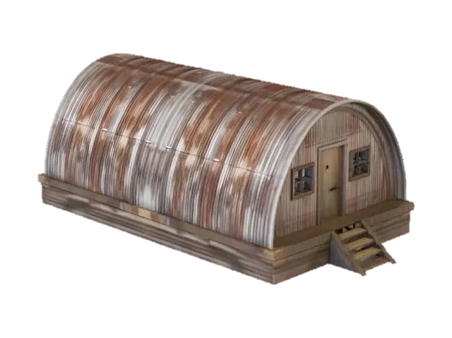 Quonset Hut. - Shed 3D model, vytvořený pomocí AI