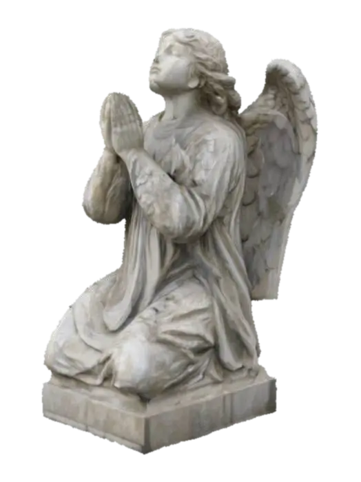 Praying Angel Sculpture - Cherub 3D model, vytvořený pomocí AI