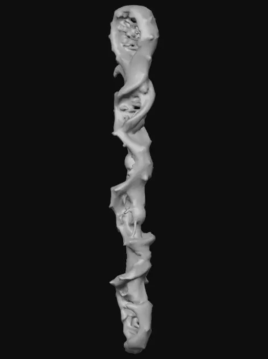 3D model for a dna fantasy weapon with dna capsule to shoot