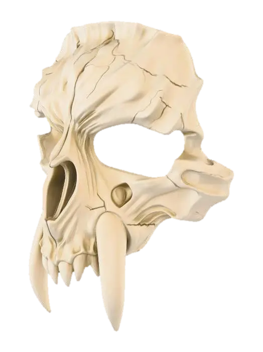 Saber Skull Mask - Theatrical 3D model, vytvořený pomocí AI