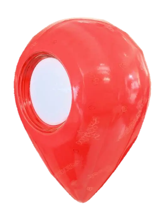 Red Map Pin Icon - Pointer 3D model, vytvořený pomocí AI