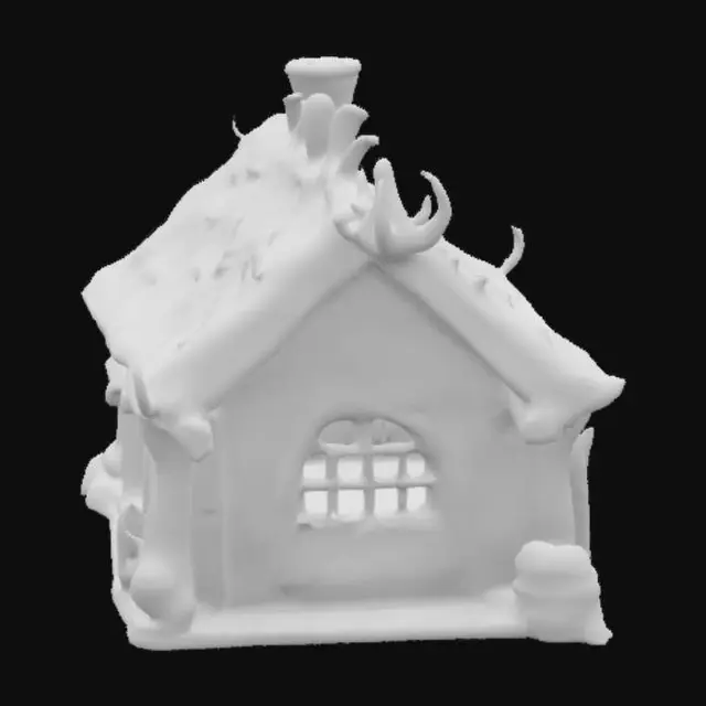 3D model for casa hecha con partes de dinosaurio. tipo mediveal de fantasia. alta calidad de detalles