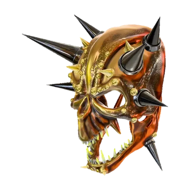 Spiked Fury Mask 3D model, vytvořený pomocí AI