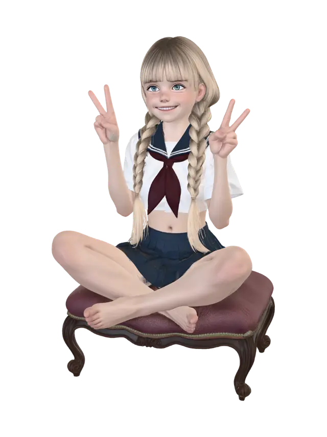 Double Peace - Clipart 3D model, vytvořený pomocí AI