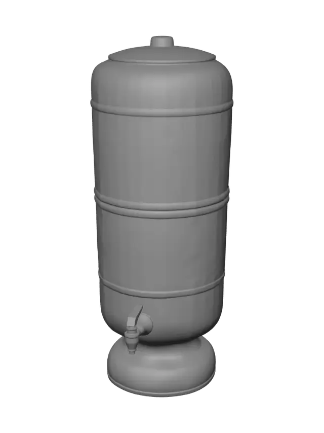 3D model for Brown water storage barrel with spigot