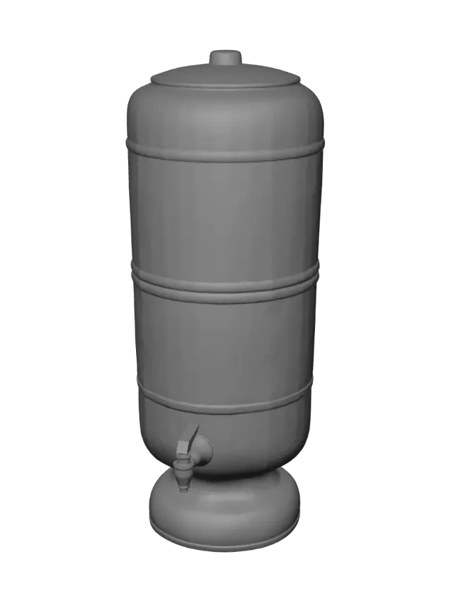 3D model for Brown water storage barrel with spigot