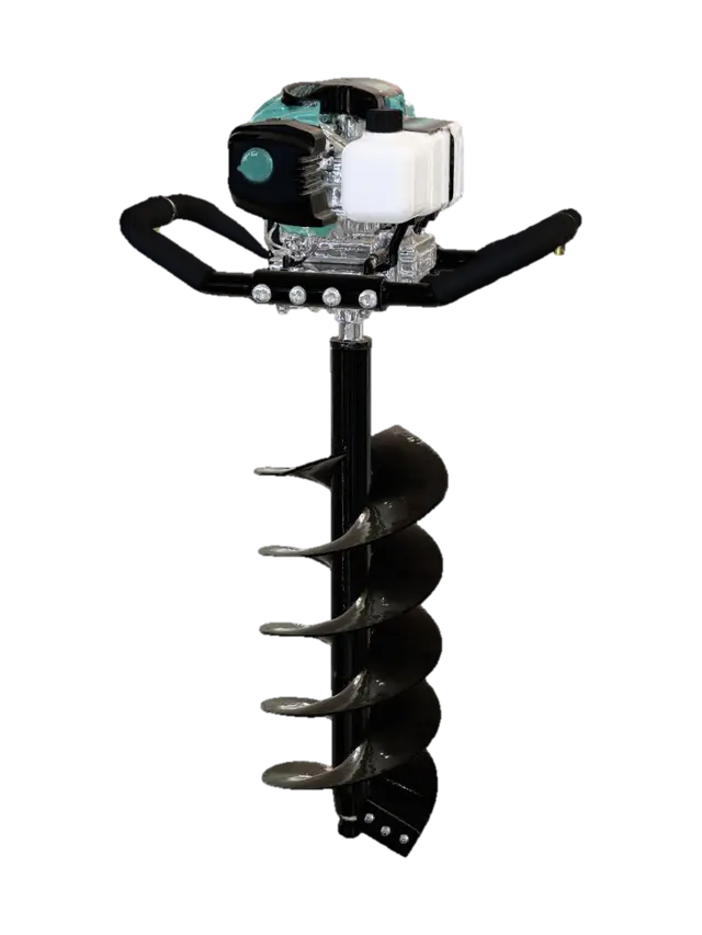 Gas-powered earth auger 3D model, vytvořený pomocí AI