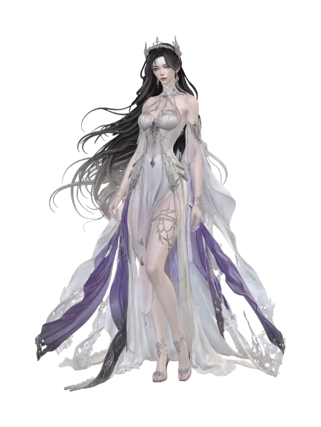 3D model for Moonlit Empress of Lilac Lace