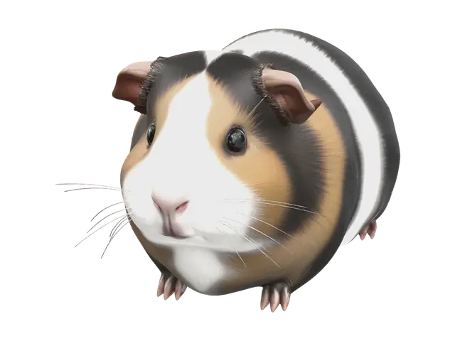 Guinea Pig - Rodent 3D model, vytvořený pomocí AI