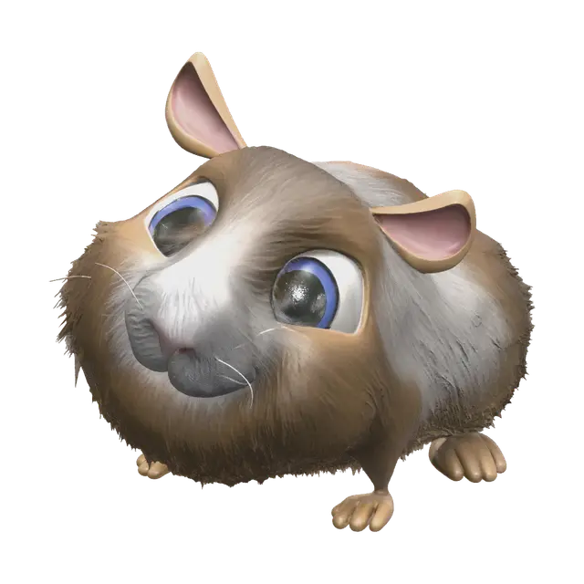 Low-Poly Guinea Pig - Lowpolyart 3D model, vytvořený pomocí AI