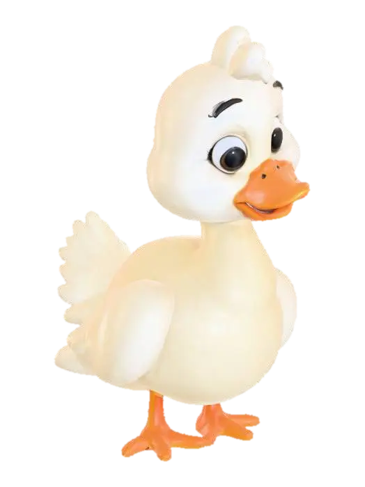 cute silly goose, stylized 3D model, vytvořený pomocí AI