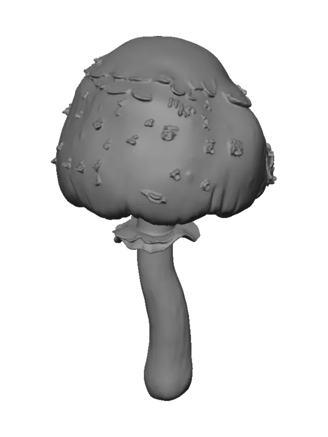 3D model for Shaggy white mushroom in grass
