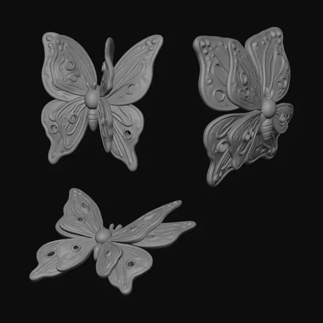3D model for Pastel Butterfly Brooch