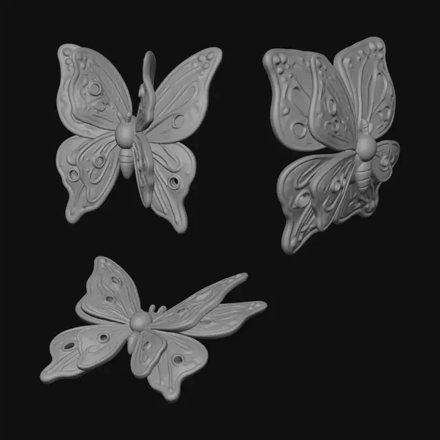 3D model for Pastel Butterfly Brooch