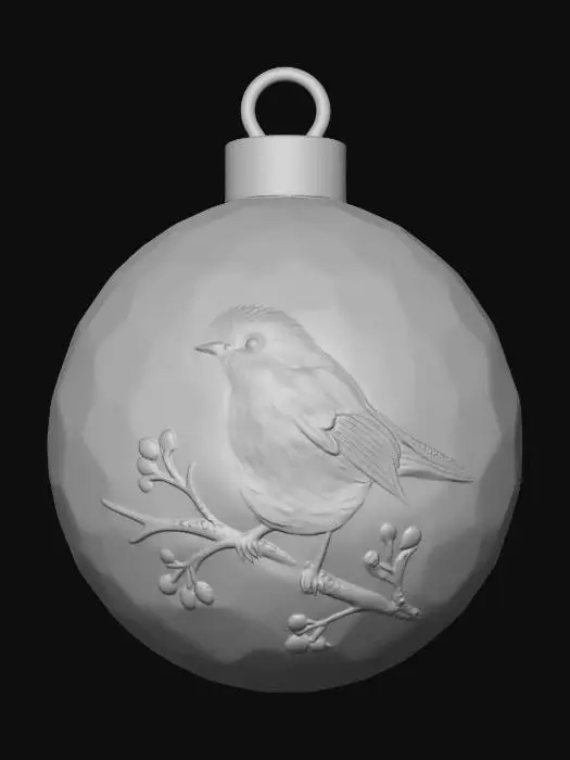 3D model for Robin on a Christmas Ornament