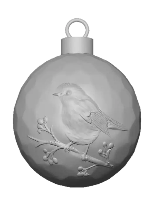 3D model for Robin on a Christmas Ornament