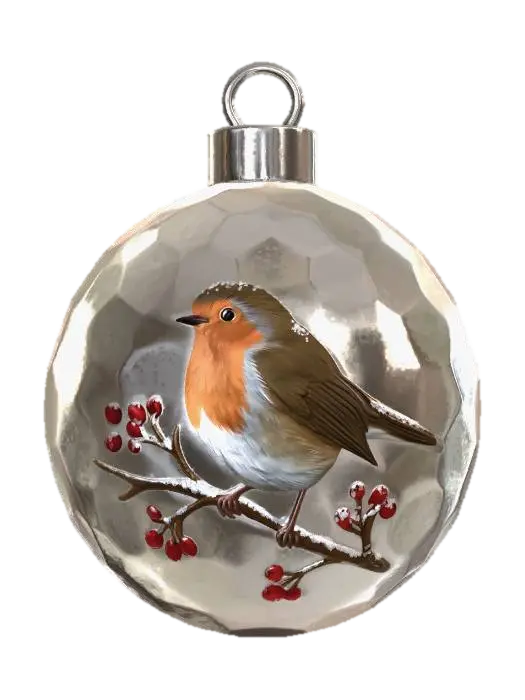 3D model for Robin on a Christmas Ornament
