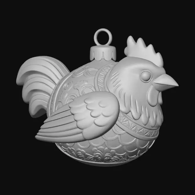 3D model for Hanging Rooster Ornament