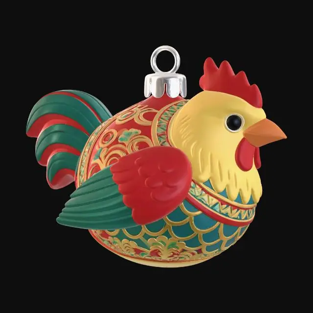 3D model for Hanging Rooster Ornament