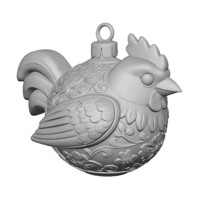 3D model for Ornate Rooster Ornament