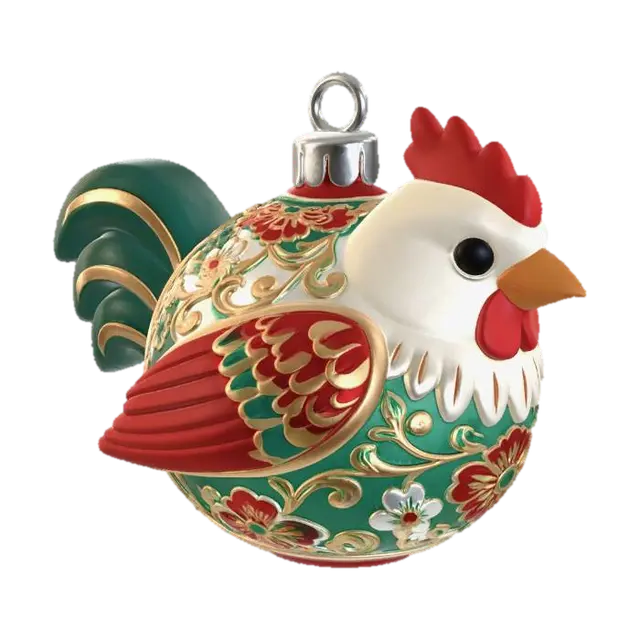 3D model for Ornate Rooster Ornament