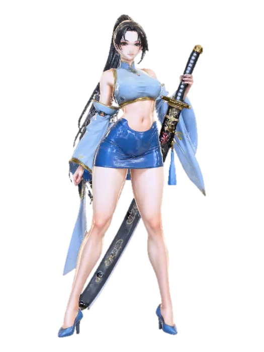 Japanese Godess - Folklore 3D model, vytvořený pomocí AI