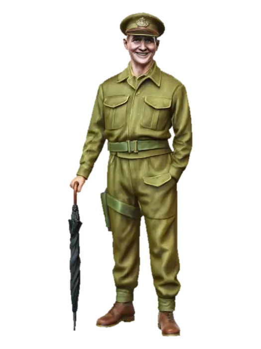 WW2, U.S Colonel at Rest 3D model, vytvořený pomocí AI
