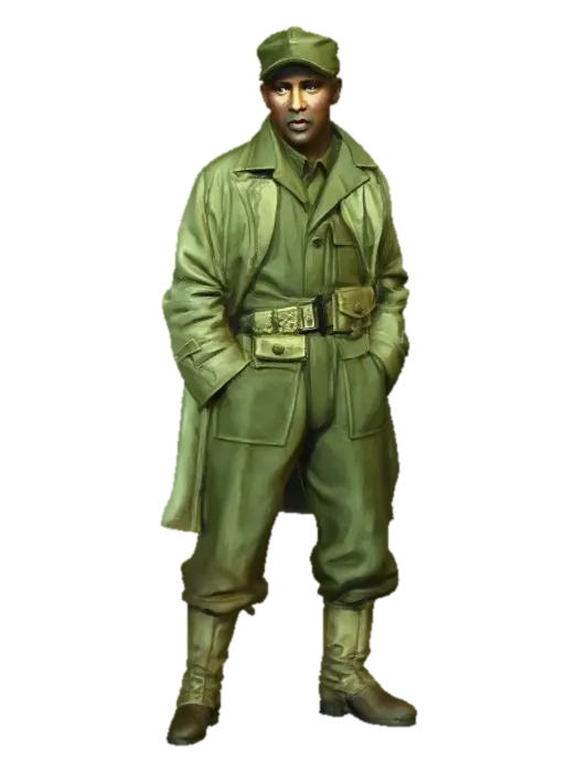 WW2 U.S Repairman at Rest - Worker 3D model, vytvořený pomocí AI