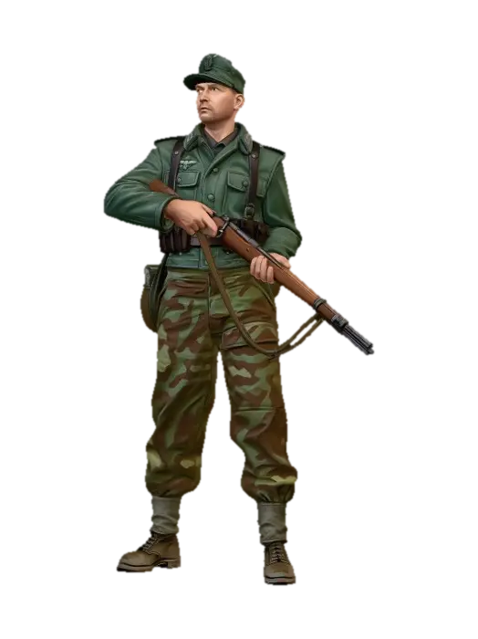 Wehrmacht Infantryman - 2d 3D model, vytvořený pomocí AI